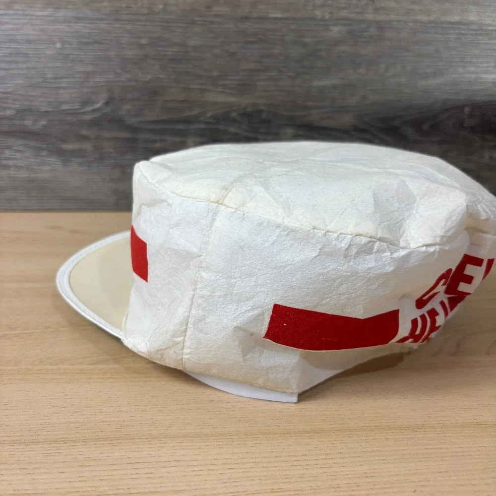 Vintage Stroh Light‎ Hat Fitted White Red Painters Paper Cap